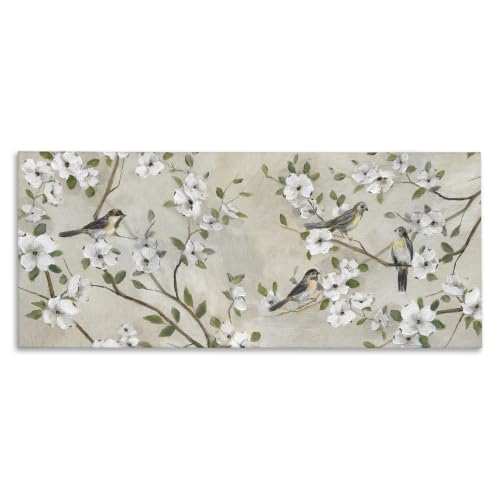 Stupell Industries Country Birds Soft White Floral Blossom Tree Branches