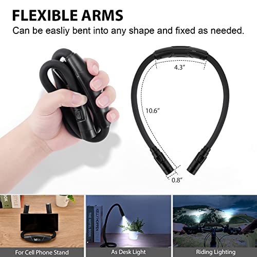 Luxjet Book Light For Reading In Bed At Night, Usb Rechargeable, 360° Flexible Arm, 3 Modes Multiple Brightness Led Reading Lights For Knitting, Repair,Travel, Camping (Black) #TOP5