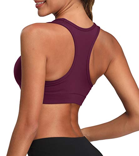 Image of Oalka Women's Racerback Sports Support Workout Running Bras | Oalka Women's Racerback Sports Support Workout Running Bras