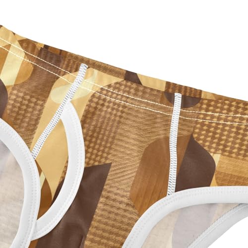 KLL Brown Houndstooth Gold Toddler Boys Cotton Boxer Briefs Breathable Children Undies4