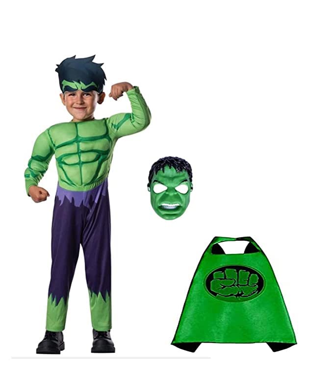 Image of Hulk dress for kids | Avengers Superhero Kids Fancy Dress Costume - Muscle 2-9 YRS