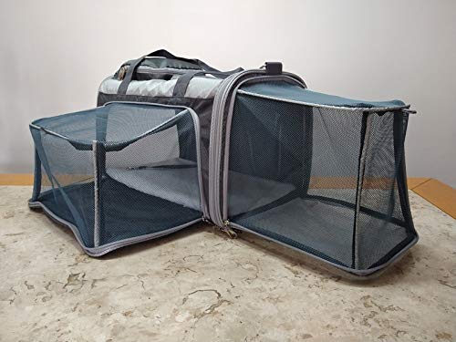 BOLSA EXPANSÍVEL EM 3 LADOS P/TRANSPORTE CACHORROS E GATOS