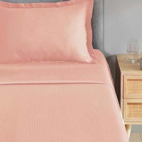 Image of myTrident Bedsheet for Single Bed Cotton| 210 TC | 60 inch x 90 inch | Papaya