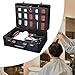 Hair Kit Tool Box Black/Gold Aluminum Alloy Barber Cases with Code Lock & Handle Portable Barber Accessories Case Modern Barber Carrying Case for Hair Stylist, Beauty Salon (Black)