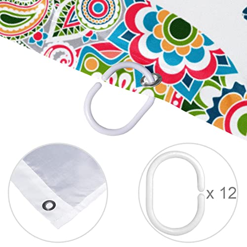 Rideau de douche éléphant 152x183 cm imperméable avec 12 crochets - 5