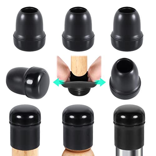 RCHYFEED 14-19 mm Embouts pour Pieds de Chaise avec Fond en Téflon, 24 pcs Protection Pied de Chaise Rond Silicone Couvre-Jambes de Meuble, Patins en Téflon 1' pour Résistants Rayures et Élastique