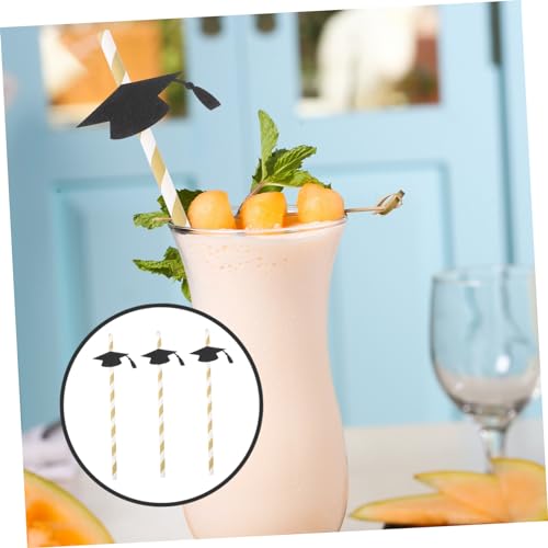 Pitillos de papel negro para graduación 12 pcs miniatura 4