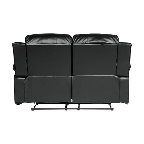 Homelegance Resonance 60" Bonded Leather Double Reclining Loveseat, Black #TOP7