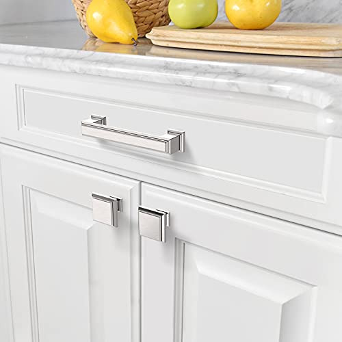 Amerdeco 10 Pack Brushed Satin Nickel Cabinet Pulls 3-3/4 Inch(96Mm) Hole Center Cabinet Hardware Kitchen Cabinet Handles For Bathroom Drawer Pulls Dresser Pulls Zh0001 #TOP3