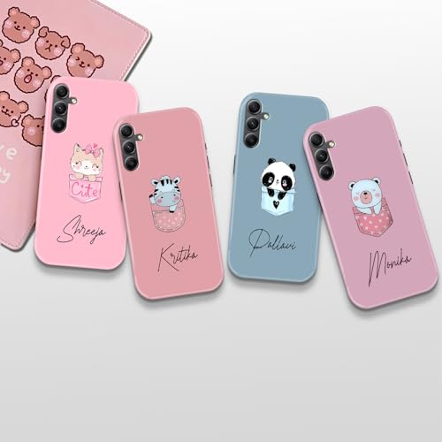 Image of COLORflow Back Cover Compatible with Samsung Galaxy A34 5G | Cute Pocket Cartoons Color Customized | Glossy Armoured Bumper with Camera Protection Back Cover Compatible with Samsung Galaxy A34 5G