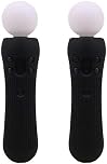 2 pcs Silicone Rubber Cover Anti-Slip Protective Skin Case for Playstation PS4 VR Move PS Move Motion Controller Black