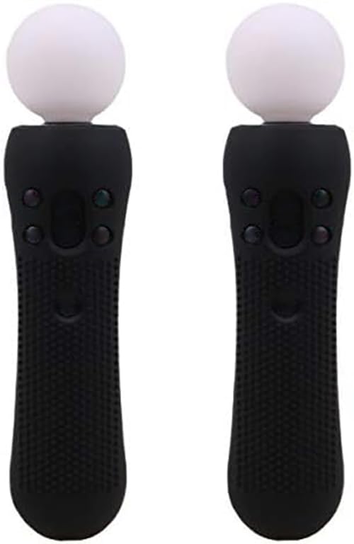 Funda de silicona antideslizante para mando de movimiento Playstation PS4 VR Move PS Move, 2 unidades, color negro