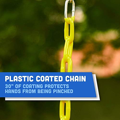 Squirrel Products Heavy Duty Strap Swing Seat - Playground Swing Seat Replacement And Carabiners For Easy Install - Blue #TOP3