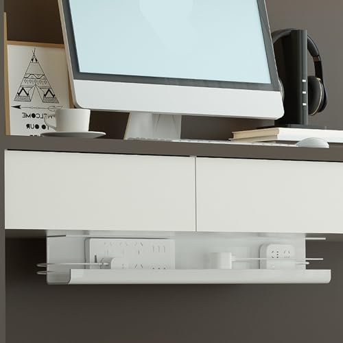 Bandeja organizadora de cables bajo escritorio, organizador eficiente para espacios ordenados, material PVC miniatura 4