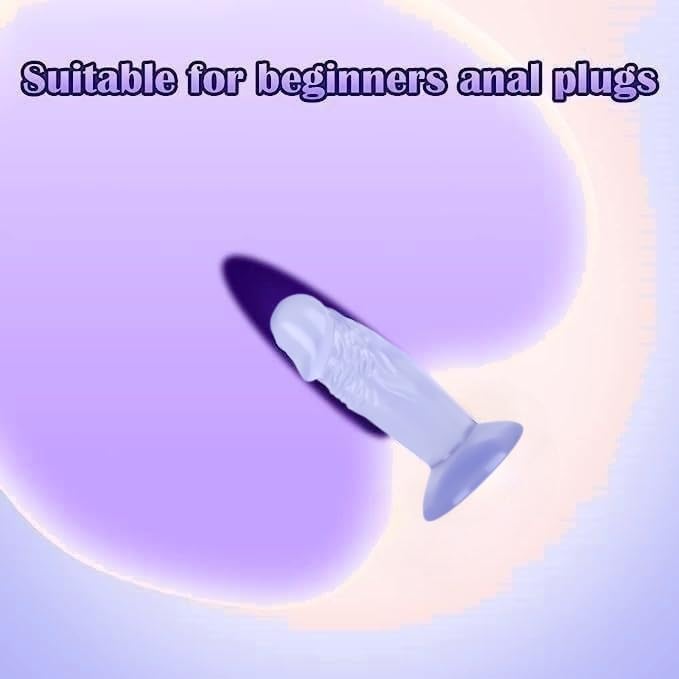 Miniatura 6 de Dlido anal pequeño con tapón anal, enchufe anal suave de 4.3 pulgadas y consolador realista para el punto G para adultos, juguetes sexuales para