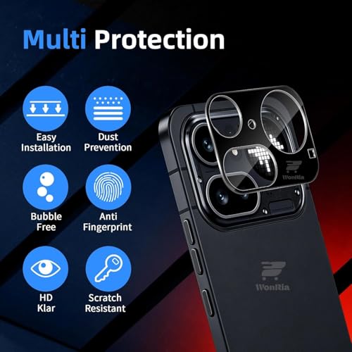 Image of WonRia Pack 1- Back Camera Lens Protector for Nothing 4A Pro 5G Camera Glass Protector Guard [3D Premium] - Black