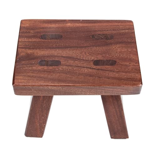 INOOMP Taburete Cómodo Color Café de Madera Maciza para Uso Doméstico para Cambiar Zapatos y Adecuado Hogar