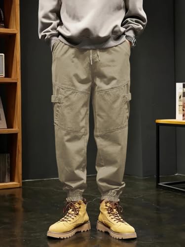 Image of Leriya Fashion Men's Cargo Pants | 4 Pocket Cotton Cargo Joggers for Men | Loose Fit Stylish Pant with Pockets | Casual Baggy Trousers & Streetwear Lower