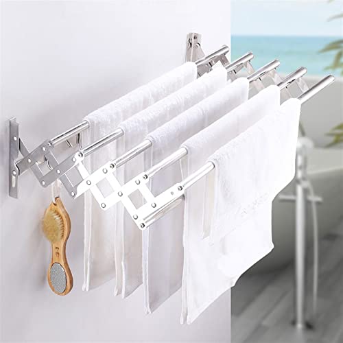 clothes airerExtensible Wall-mounted Towel Rack Retractable Folding Clothes Household Easy Storage Drying Rack Huge Capacity Space Saver Away Racks Laundry Household Easy Storage Drying Rack