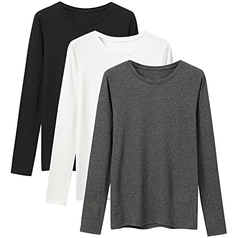 LiKing Camiseta de Manga Larga Mujer en Algodón Cover
