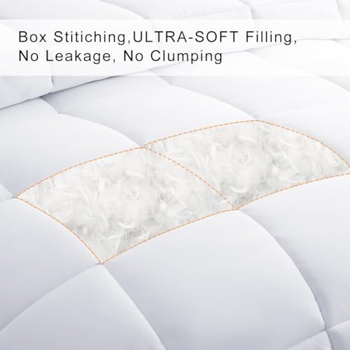 Image of COHOME Twin XL Size Cooling Comforter - All-Season Duvet Insert | Down Alternative Comforter, Luxury Hotel Breathable Soft Blanket, Anti-Clump Tech & 8 Tabs, Reversible,White 68 inch x 92 inch