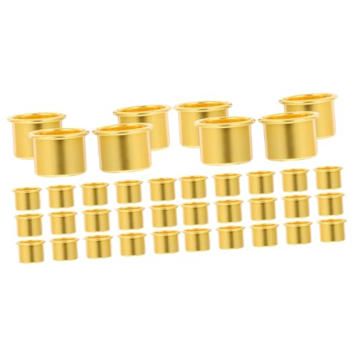 PRETYZOOM 2 Set Portacandele Raccoglitore Di Gocce Di Candele Elettriche Lumino Pirottini Alluminio Candele Tealight Adornare Coppa Portacandele Porta Votiva Golden 30pcs*2