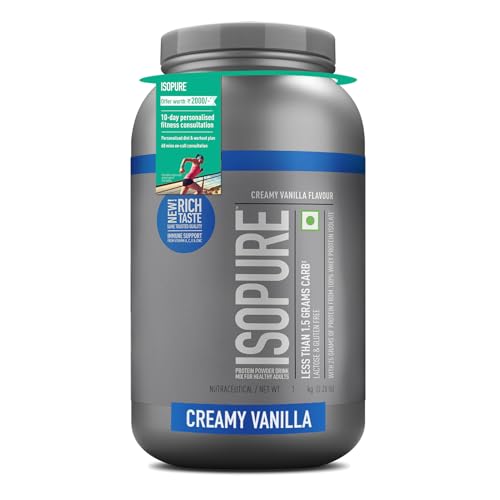 Image of Isopure Whey Protein Isolate Powder (1 kg, Vanilla) with less than 1.5gm of Carbs and Vitamins for Immune Support