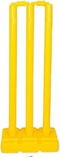 Hard Plastic Cricket Wicket Set 3 Wickets + 2 Bails + 1 Base Stumps Set Size Large-picture-22