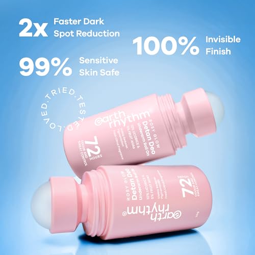 Image of Earth Rhythm 5% AHA Detan Underarm Rollon Reduces Pigmentation Citrus Fresh No Aluminium - Detan Deo
