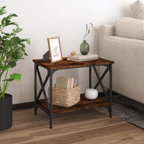 Genérico Mesa Auxiliar Madera contrachapada Roble Ahumado 55x38x45 cm,Mesas de centro-823329