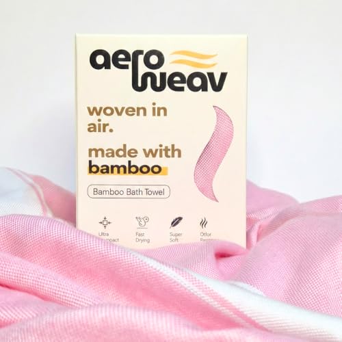 Image of Ultra Lightweight Bamboo Bath Towel-Set of 1|155x80 CM|Quick Dry, Highly Absorbent, Skin-Friendly & Eco-Friendly Towels|Perfect for Daily Use, Travel (Less Than 200gm) & Gifting (Baby Pink)