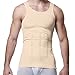 GKVK Mens Slimming Body Shaper Vest Shirt Abs Abdomen Slim, Beige, XXXL(Chest Size 126cm-130cm/50inches-52inches)