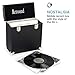 Vintage Retro Vinyl leather Record Storage Carrying Case For 45+ Records (Dust/Scratch Free) - Black-12Inch