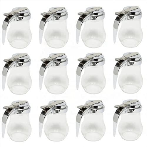 TrueCraftware- 6 oz. Glass Syrup Dispenser with Cast Zinc Cap Set of 12– Glass Syrup Dispenser Maple Syrup Honey Pancake Dispenser Honey Pot for Kitchen Cafe and Restaurants