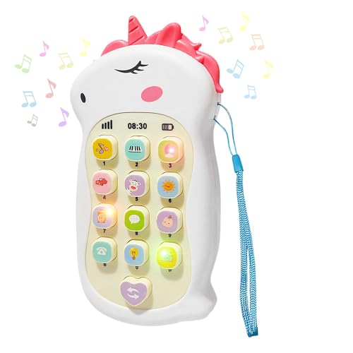 Image of FunBlast Cartoon Musical Mobile Phone for Kids, Mobile with Light & Sound Toys for Babies | Educational Toys for Kids 3+ Years /Boys /Girls-1 Unit (Uni-White)