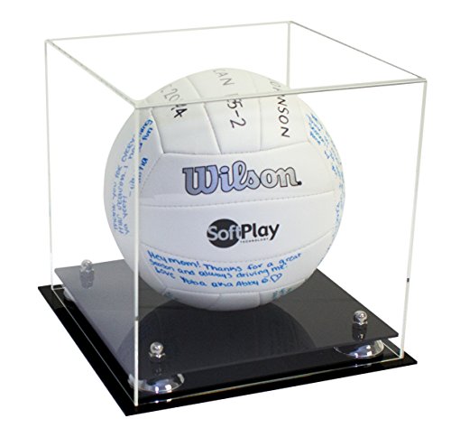 Better Display Cases Clear Acrylic Volleyball Display Case with Silver Risers (A027-SR)