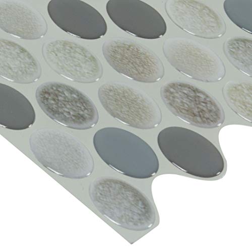 Modern Gray Pebbles Glossy Mosaic Peel And Stick Vinyl Mosaic Tile (Single Piece - 0.65 Sq Ft) Kitchen Backsplash Bathroom Mto0467 #TOP1