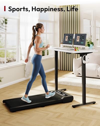 Image of SANODESK Electric Standing Desk 48 x 30 Inches Whole-Piece Desktop Height Adjustable Stand Up Desk w /6-Button Controller Ergonomic Computer Desk for Home Office, Black Frame + White Tabletop