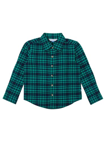 Image of RUGGEDBUTTS Boys Solid Cotton Long Sleeve Button Down Shirt with Button Tabs