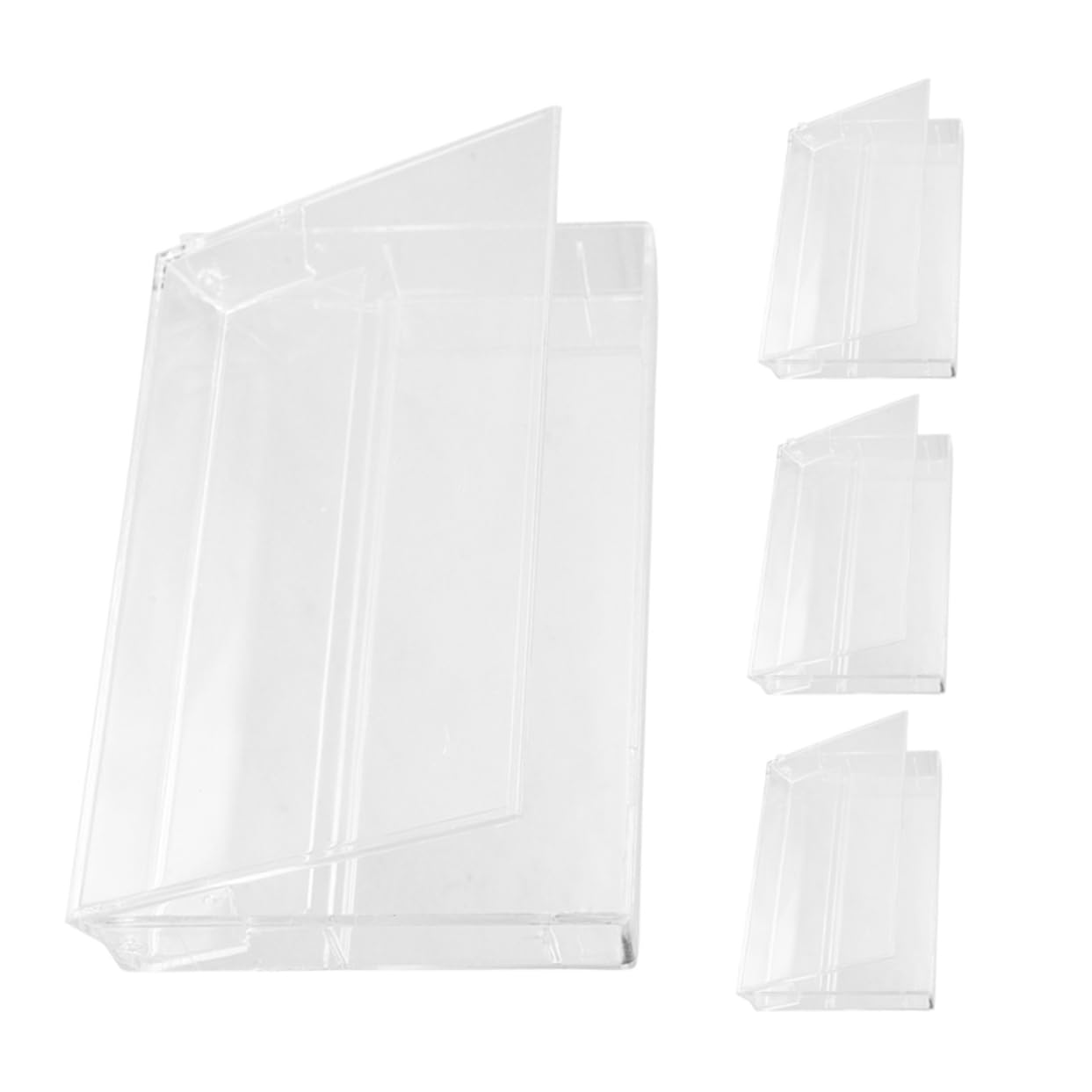 Ciieeo 4pcs Vintage Cassette Tape Storage Box Transparent Plastic Holder for Audio Cassettes Organizer for Collectors and for Music Tape Collection