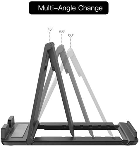 Phone Stand Tablet Stand Multi-Angle Cell Phone Stand Cradle Holder Universal Foldable Tablet Phone Stand Compatible with Samsung iPhone X XR 11 12 13 Pro Max, iPad Mini, Kindle (2PCS in Black)