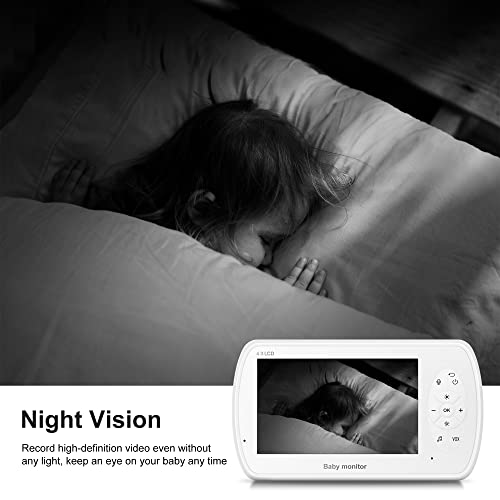 JOYUSING Baby monitor video con videocamera e audio, schermo digitale LCD HD da 4,3, visione notturna, batteria da 2000 mAh, sensore di temperatura audio a 2 vie Ninna nanna