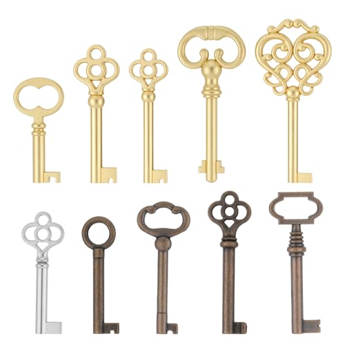 Skeleton Key Set, 10 Pcs Keys Hollow Skeleton Keys Universal