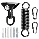 Xicommcn Deckenhaken Schwerlast Schaukelhaken, Edelstahl 360° Drehen Aufhängung Hängesessel Boxsack Halterung Deckenhalterung Schwingfeder für Hängematte Yoga Sling, 450kg Tragekraft (Schwarz)