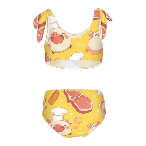 KLL Chef Bacon Girls' Two Pieces Bikini Set Beach Bathing Suit Swimwear Adjustable Strap2