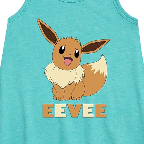 HYBRID APPAREL - Pokémon - Happy Eevee - Youth Girls A-line Dress - Size Medium Turquoise2