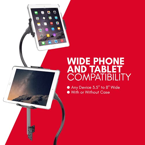 Macally Car Seat Rail Mount - Super Secure Tablet and Phone Holder for Car, Truck, and Any Vehicle - Adjustable Gooseneck iPad Mount - Works With All iPad, iPhone, Tablets
