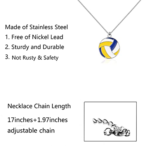 FUSTMW Volleyball Gifts: Necklace & Charm for Volleyball Players & Coaches2