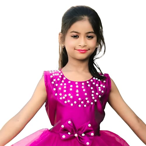 Image of NAAZFashion Baby Girl Self Design Dress for All Ocassion with Soft Fabric Material