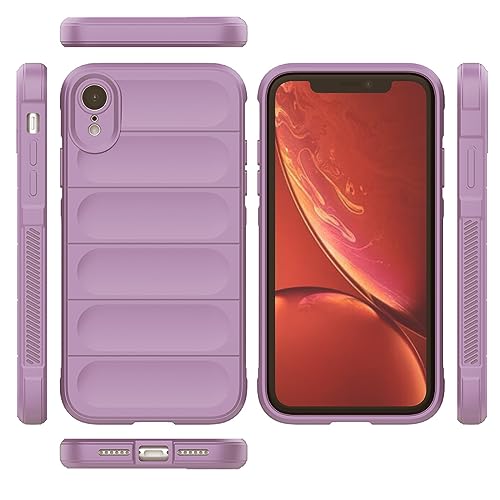 Image of Amazon Brand - Solimo Mobile Cover for Apple iPhone XR | Full Camera Protection | Liquid Silicon Case | Flexible Bumper Case for Apple iPhone XR (Purple)